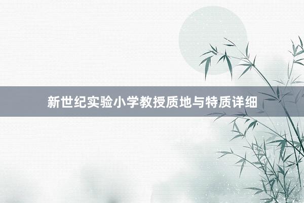 新世纪实验小学教授质地与特质详细